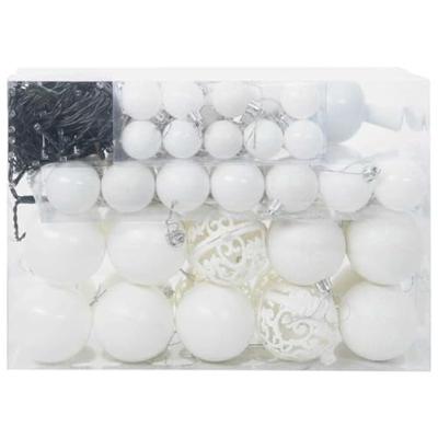 Kerstbal Set met 150 LED 61 pcs Wit Kunststof - thumbnail