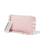 HEMA Make-up tas 21x14cm velours roze - thumbnail