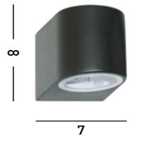 Searchlight Zwarte wandspotSplot Downlight 8cm - 8008-1BK-LED - thumbnail