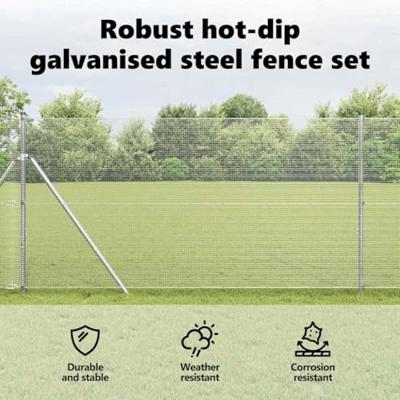 VidaXL Afrasteringspaal zilver 25 x 1 m (12 x 12 mm gaas) staal