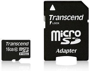 Transcend Premium microSDHC-kaart Retail 16 GB Class 10, UHS-I Incl. SD-adapter Transcend Premium microSDHC-kaart Retail 16 GB Class 10, UHS-I Incl. SD-adapter