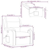 Massagestoel verstelbaar fluweel crèmekleurig - thumbnail