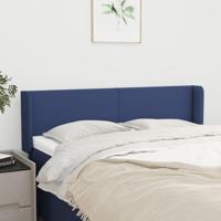 Hoofdbord met randen 147x16x78/88 cm stof blauw - thumbnail