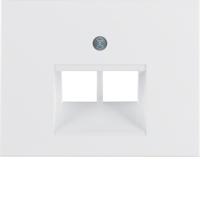 Centraalplaat UAE doos 2 x RJ45 Berker K1 polar wit 14097009 - thumbnail