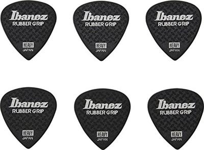 Ibanez PPA16HRGBK Grip Wizard Rubber Grip plectrumset 6-pack heavy zwart Ibanez PPA16HRGBK Grip Wizard Rubber Grip plectrumset 6-pack heavy zwart