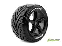 Louise T-ROCKET Soft banden op zwarte velgen voor 1/8 Truggy - 0 offset - thumbnail