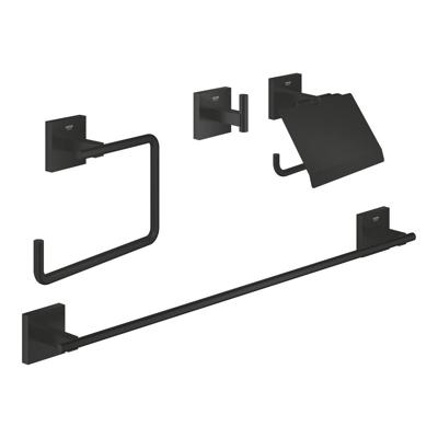 4-in-1 accessoireset - GROHE - 411152430 - Start Cube - Matzwart