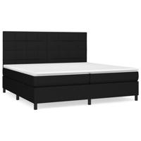 Boxspring met matras stof zwart 200x200 cm - thumbnail