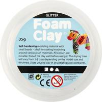 Foam Clay ®, glitter, wit, 35 gr/ 1 doosje - thumbnail