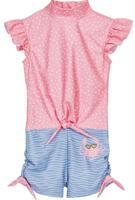 Playshoes zwempak Krab Blauw Roze-110-116 - thumbnail