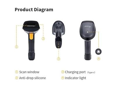 Equip 351024 barcode-lezer Draagbare streepjescodelezer 1D/2D LED Zwart