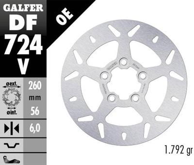 GALFER remschijf "df724 rotor df724 type v rigid