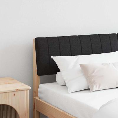 Gestoffeerd hoofdbord Zwart 140 cm Massief grenenhout