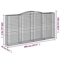 Schanskorven 9 st gewelfd 400x50x200/220 cm ijzer - thumbnail