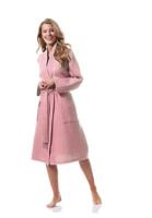 Morgenstern Morgenstern badjas Luca wafelstof Kimono 120cm Poederrose L - thumbnail