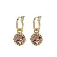 Biba Hang Oorbellen Goud met Swarovski Steentje Silk - thumbnail