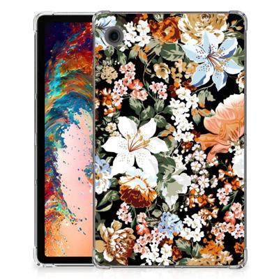 Siliconen Hoesje voor Samsung Galaxy Tab A9 Dark Flowers Siliconen Hoesje voor Samsung Galaxy Tab A9 Dark Flowers