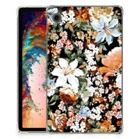 Siliconen Hoesje voor Samsung Galaxy Tab A9 Dark Flowers - thumbnail
