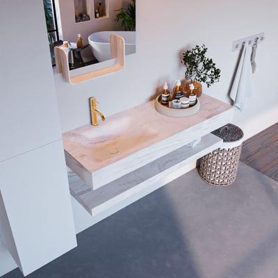 MONDIAZ ALAN-DLUX 120cm planchet Ostra. Vrijhangende wastafel CLOUD links 1 kraangat, kleur Ostra. MONDIAZ ALAN-DLUX 120cm planchet Ostra. Vrijhangende wastafel CLOUD links 1 kraangat, kleur Ostra.