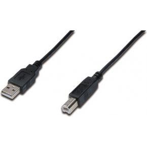 Digitus AK-300102-030-S USB-kabel USB 2.0 USB-A stekker, USB-B stekker 3.00 m Zwart