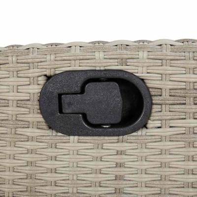 7-delige Tuinset met kussens poly rattan grijs