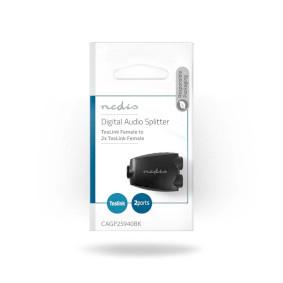 TosLink-Adapter | TosLink Female - 2x TosLink Female | Zwart TosLink-Adapter | TosLink Female - 2x TosLink Female | Zwart