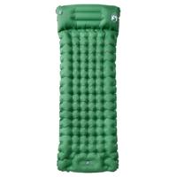 VidaXL Kampeermatras met kussen zelfopblazend 1-persoons groen - thumbnail