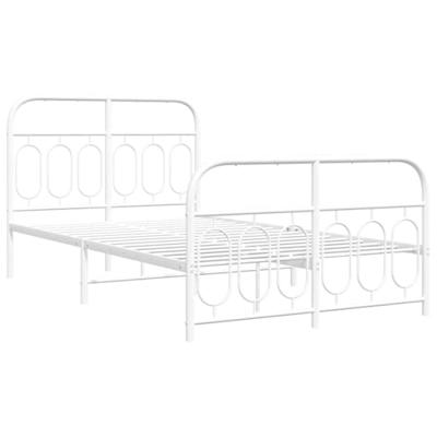 Bedframe met hoofd- en voeteneinde metaal wit 120 x 190 cm - thumbnail