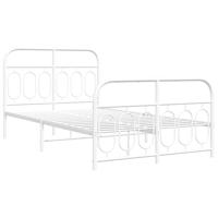 Bedframe met hoofd- en voeteneinde metaal wit 120 x 190 cm - thumbnail
