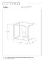 Lucide RUBEN - Wandlamp - 1xE27 - Zwart - thumbnail