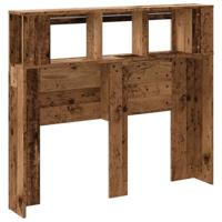 Hoofdeinde met LED 120x18,5x103,5 cm bewerkt hout oud hout - thumbnail