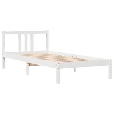 Bedframe zonder matras massief grenenhout wit 90x200 cm