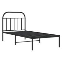 Bedframe met hoofdbord metaal zwart 90x190 cm - thumbnail