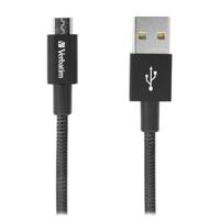 Verbatim 48866 Micro-USB - Synchronisatie- en oplaadkabel, robuuste en flexibele roestvrijstalen micro-USB-kabel, met knikbescherming, 30 cm, zwart - thumbnail