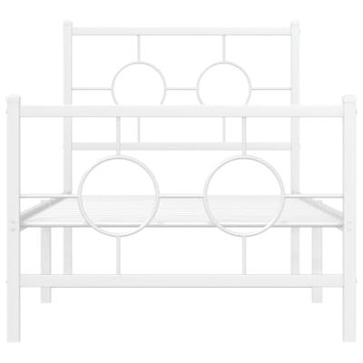 Bedframe met hoofd- en voeteneinde metaal wit 80x200 cm