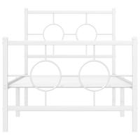 Bedframe met hoofd- en voeteneinde metaal wit 80x200 cm - thumbnail