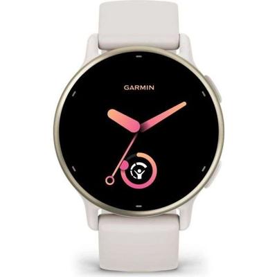 Verbonden GPS-horloge - GARMIN - Vivoactive 5 - WiFi - 30,4 mm (1,2) - Crèmegoud met beige band