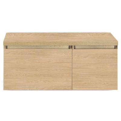 Frozen Badmeubelset 100 cm - Greeplijst in Kleur - Wastafel Onderkast met Bovenblad Casella Oak