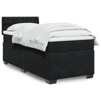 Boxspring met matras fluweel zwart 80x200 cm - thumbnail