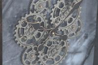 Muurklok Home ESPRIT Zwart Gouden Metaal Kristal 80 x 8 x 80 cm - thumbnail