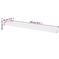 Wandplanken MDF zwevend voor boeken/dvd wit 2 st - thumbnail