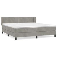 Boxspring met matras fluweel lichtgrijs 160x200 cm - thumbnail