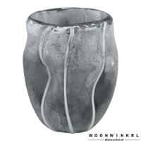 Lindy Grey glass bombey vase round S - thumbnail