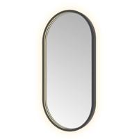 Hotbath &More Mirrors Oval LED Badkamerspiegel - Ovaal - 80 x 40 cm - Geborsteld Zwart Pvd - thumbnail