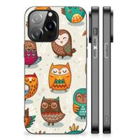 iPhone 14 Pro Max Dierenprint Telefoonhoesje Vrolijke Uilen - thumbnail