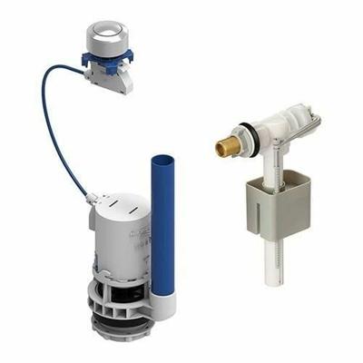 Mechanisme en vlotterklepset voor toiletreservoir - ROUSSEAU - Eindstuk van messing - Verstelbare hoogte van 190 tot 490 mm Mechanisme en vlotterklepset voor toiletreservoir - ROUSSEAU - Eindstuk van messing - Verstelbare hoogte van 190 tot 490 mm