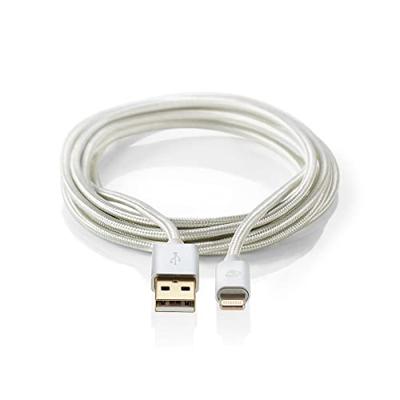 Data- en Oplaadkabel | Apple Lightning 8-pins male - USB A male | 2,0 m | Aluminium