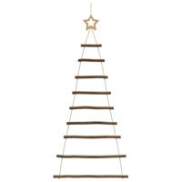 Hangende kerstbomen met topsterren 2 st 55x120 cm naturel tak - thumbnail