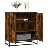 Dressoir 68x35x76 cm bewerkt hout en metaal gerookt eiken - thumbnail
