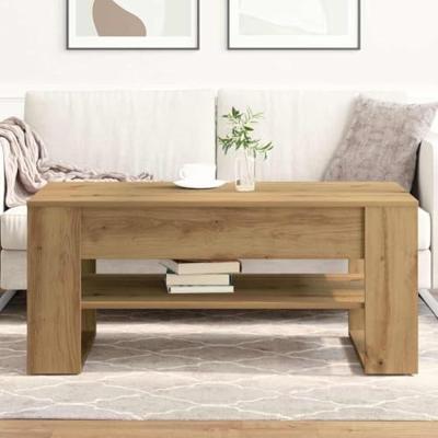 Salontafel Artisan Eiken 102 x 55 x 45 cm Bewerkt hout